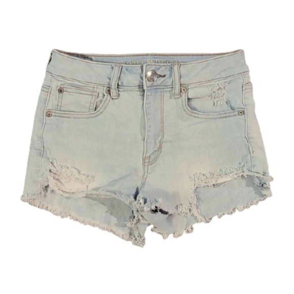 [American Eagle] Mid Rise Light Wash Cut off Shorts - Size 4